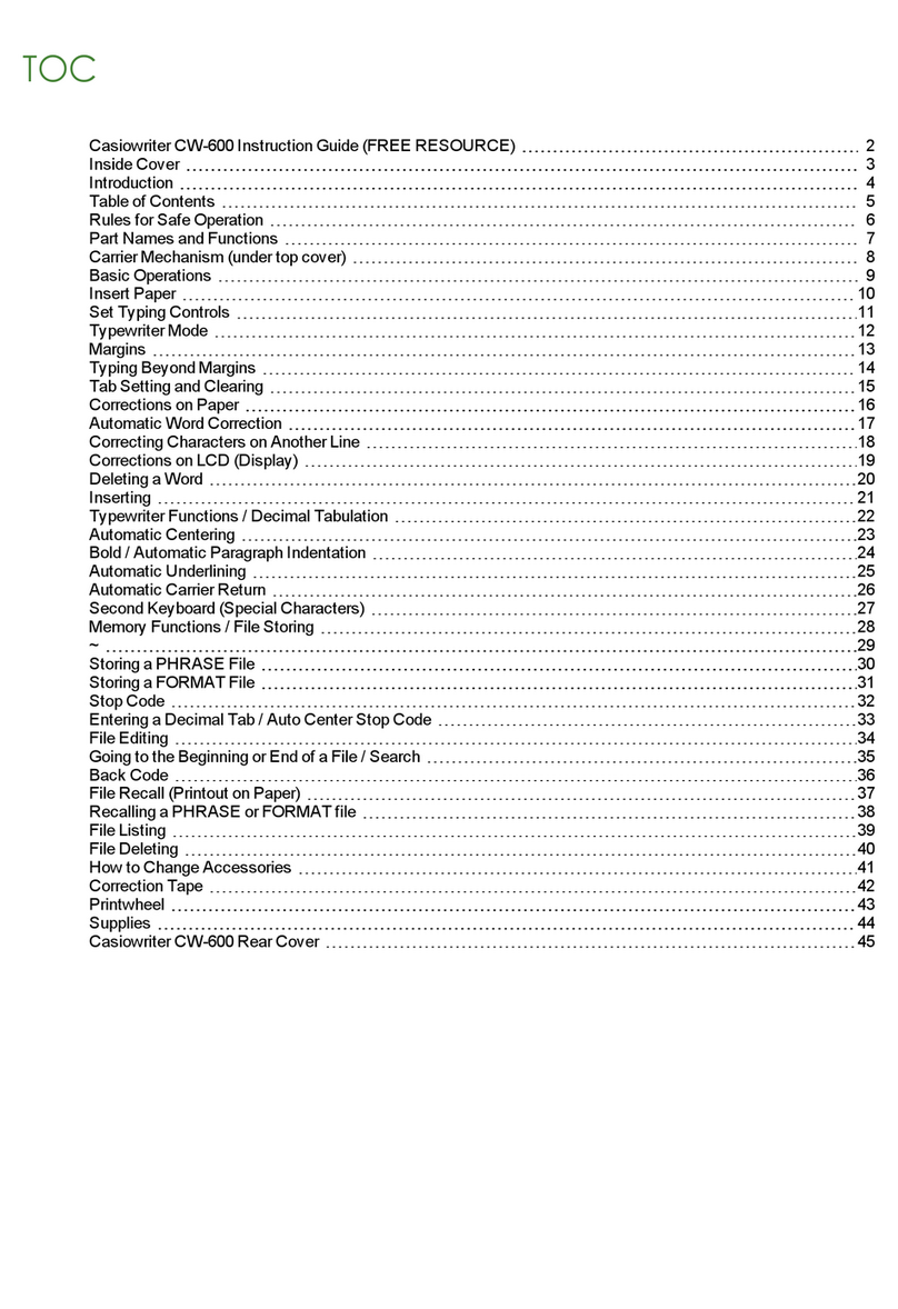 Casio CasioWriter CW-600 User manual