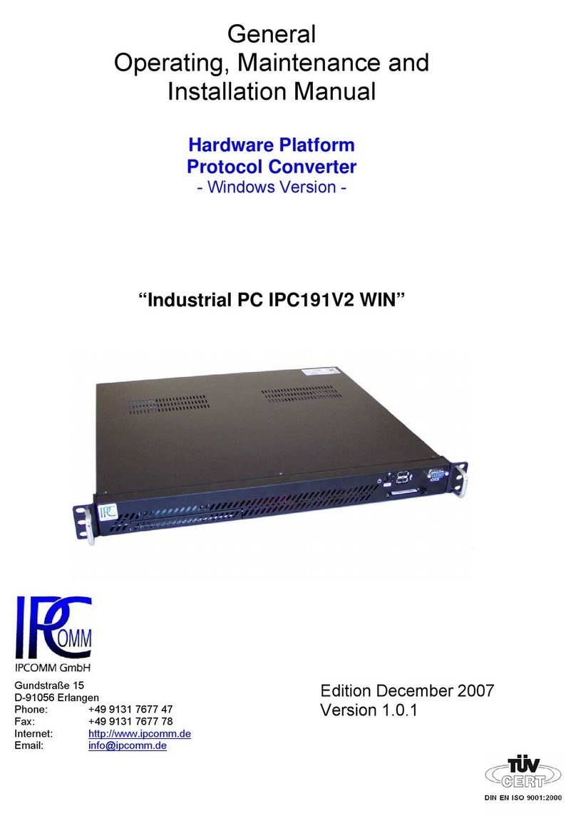 IPCOMM IPC191V2WIN Operating, maintenance and installation manual