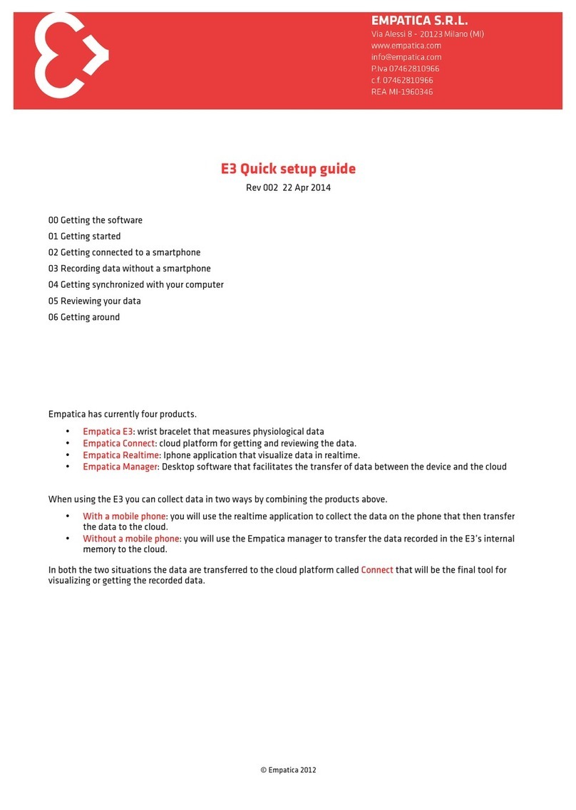 Empatica E3 Quick setup guide