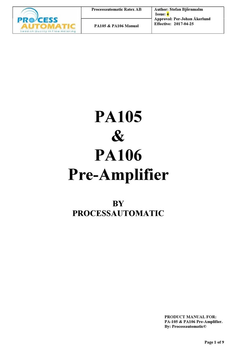 Processautomatic PA105 manual