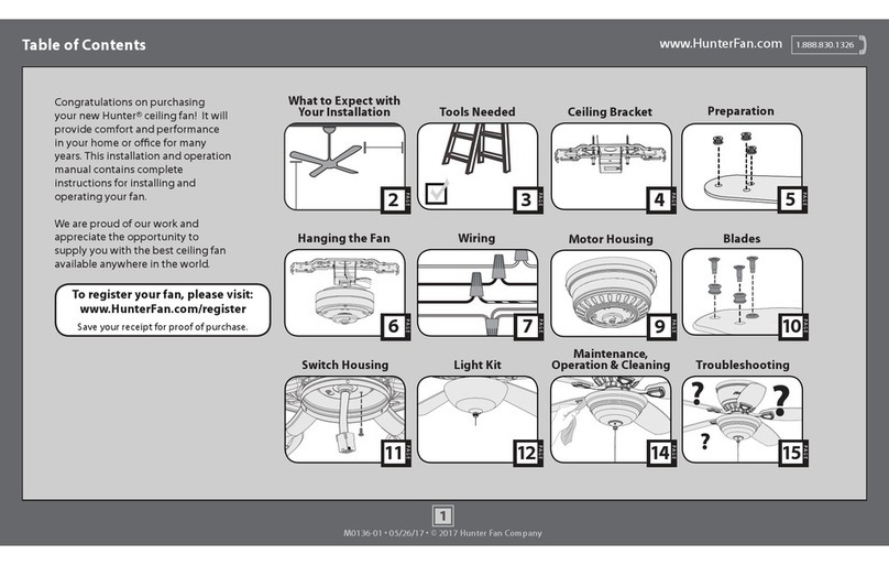 Hunter M0136-01 User manual