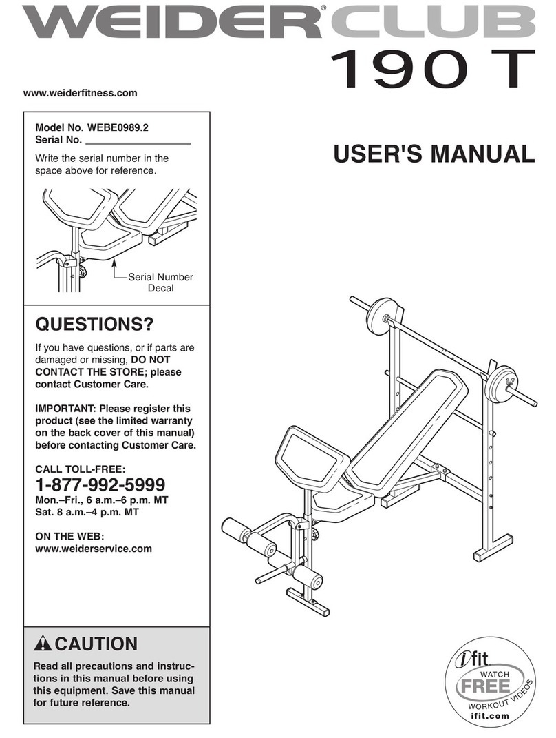 WEIDERCLUB 190 T User manual WEIDERCLUB 190 T User manual