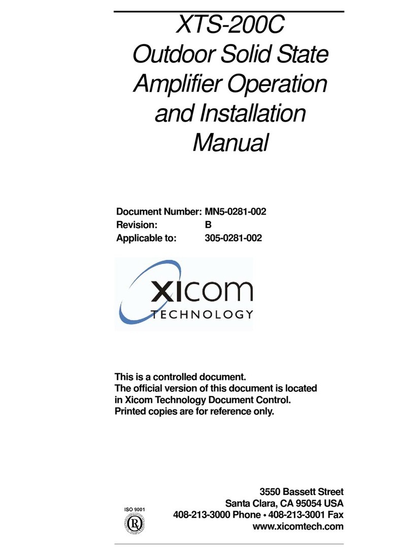 Xicom XTS-200C Specification sheet