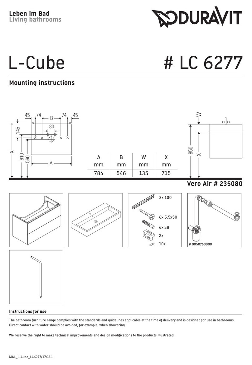 DURAVIT L-Cube LC 6277 Mounting instructions