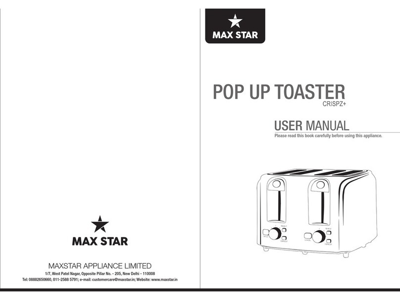 MAXSTAR POP UP TOASTER CRISPZ PLUS user manual