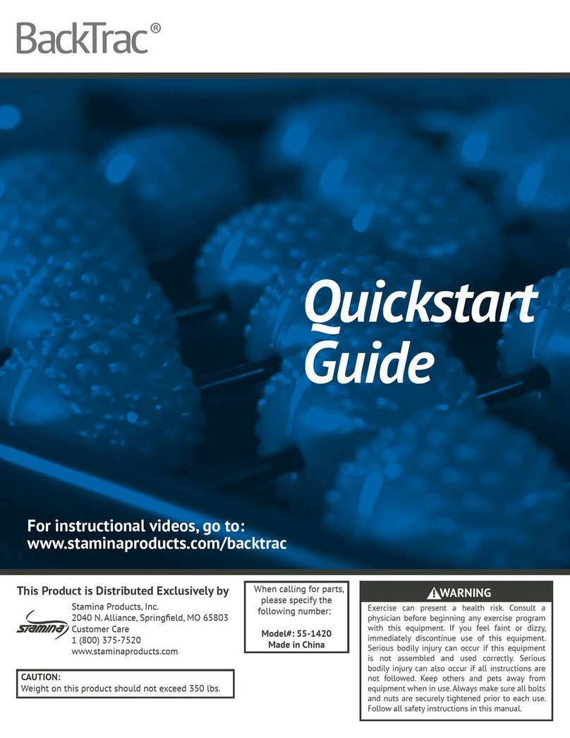 Stamina BackTrac 55-1420 quick start guide