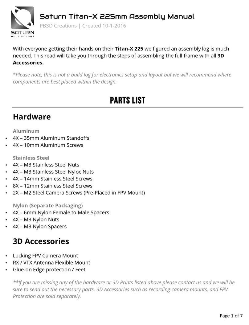 Saturn Multirotors Titan-X 225 Assembly manual