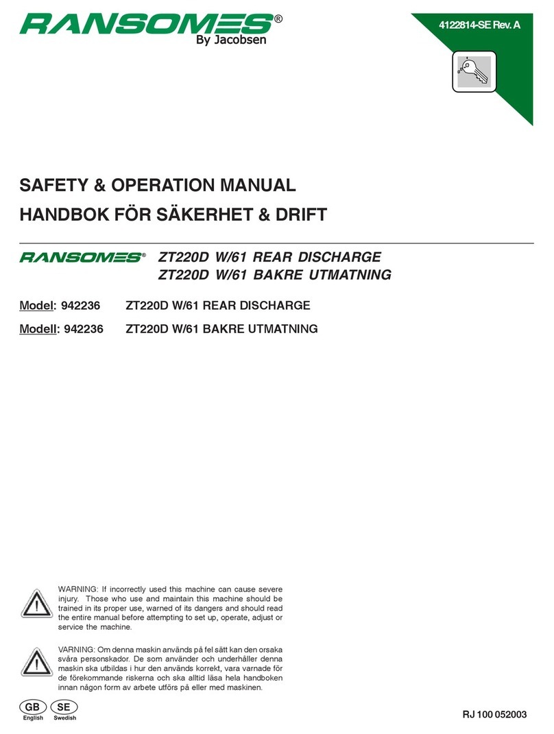 Ransomes ZT220D W/61 Operation manual