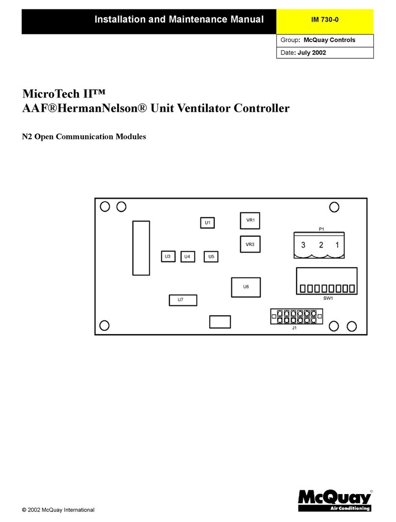 McQuay MicroTech II N2 Installation and maintenance manual