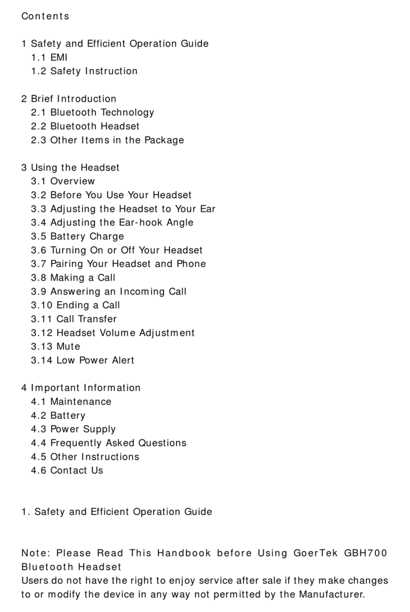 Weifang Goertek Electronics GBH700 User manual