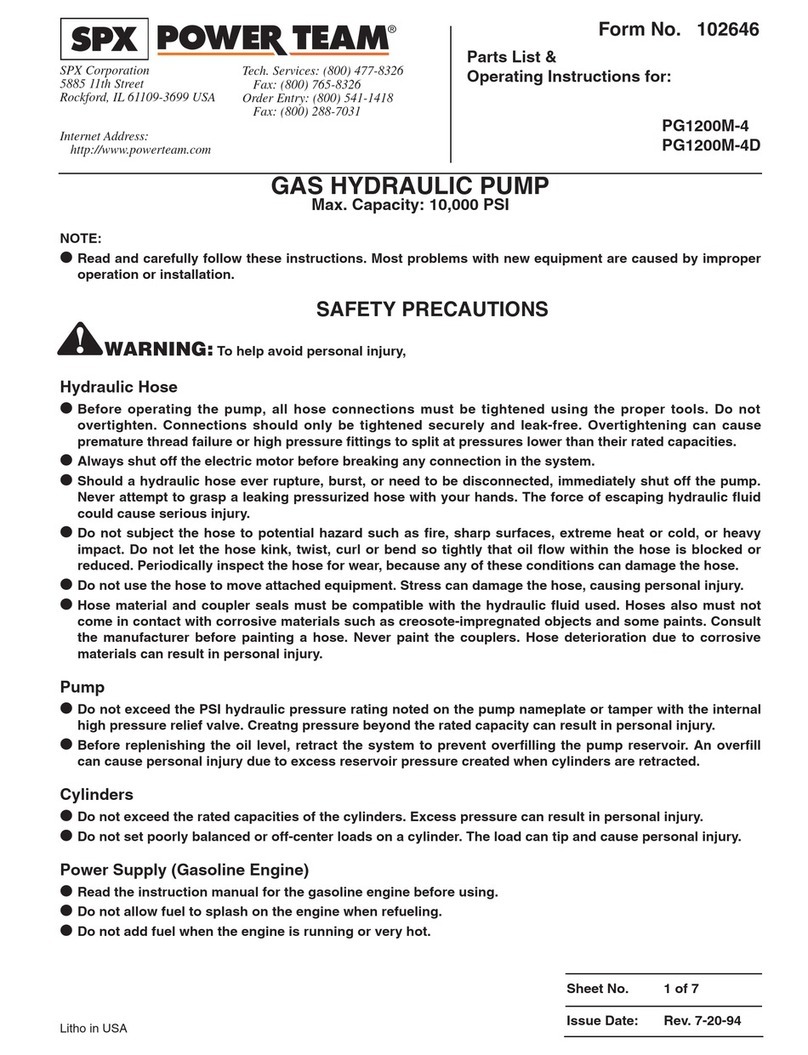 Power Team PG1200M-4 User manual Power Team PG1200M-4 User manual