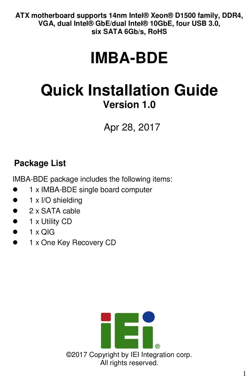 IEI Technology IMBA-BDE-1548-R10 Quick installation guide