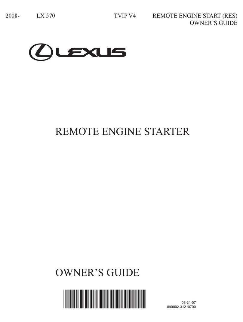 Lexus REMOTE ENGINE STARTER TVIP V4 owner's guide