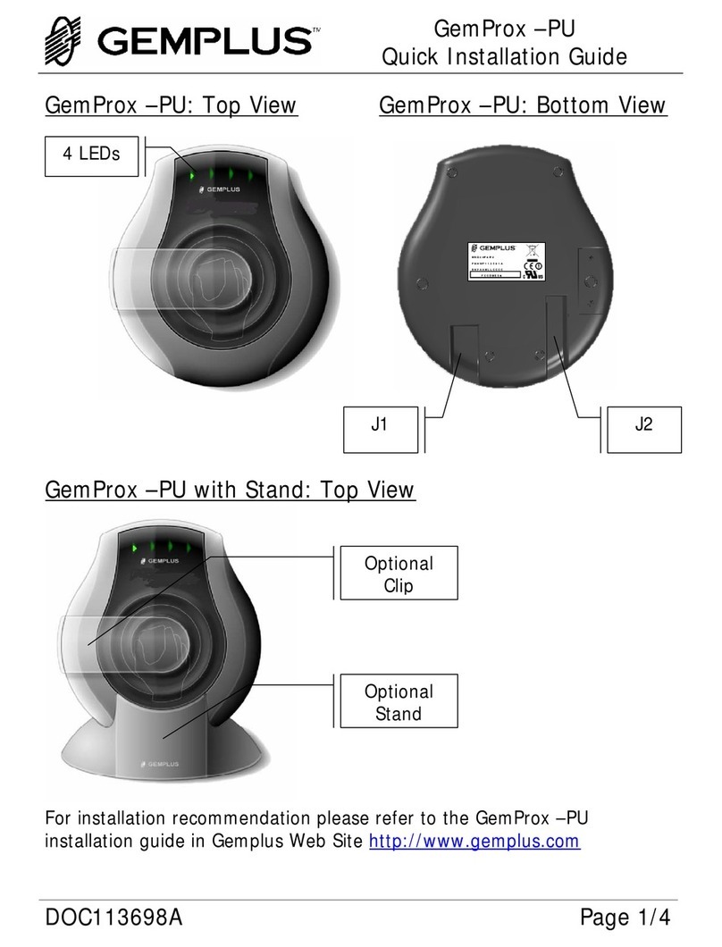 Gemplus GemProx-PU Quick installation guide