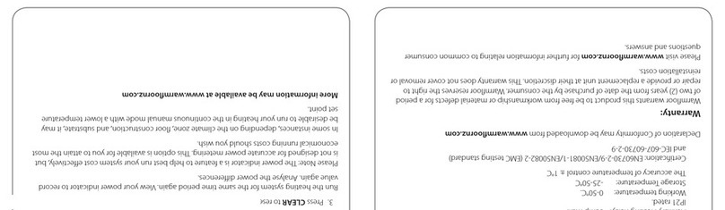 Warmfloor WF TH1 Installers instruction sheet