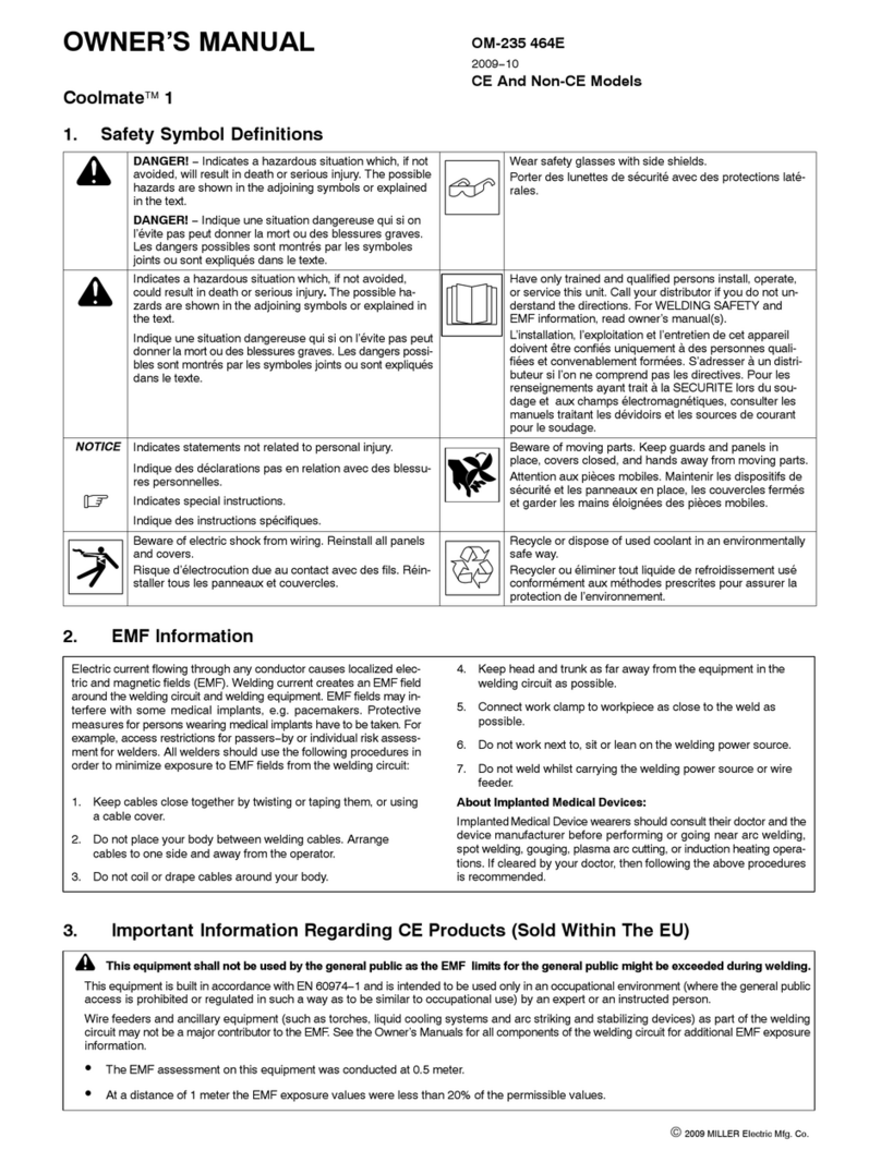 Miller Electric Coolmate 1 W owner's manual