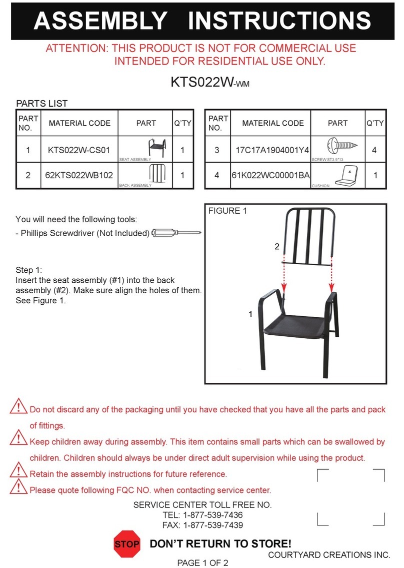 Courtyard Creations KTS022W-WM Assembly instructions