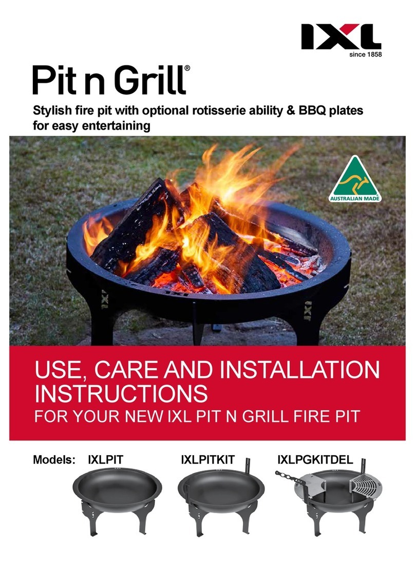 IXL PIT N GRILL IXLPIT Use & care and installation manual