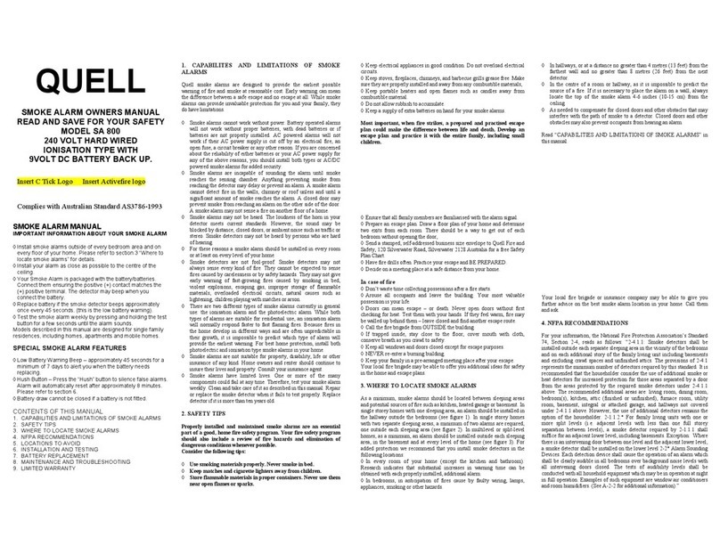 Quell SA 800 owner's manual