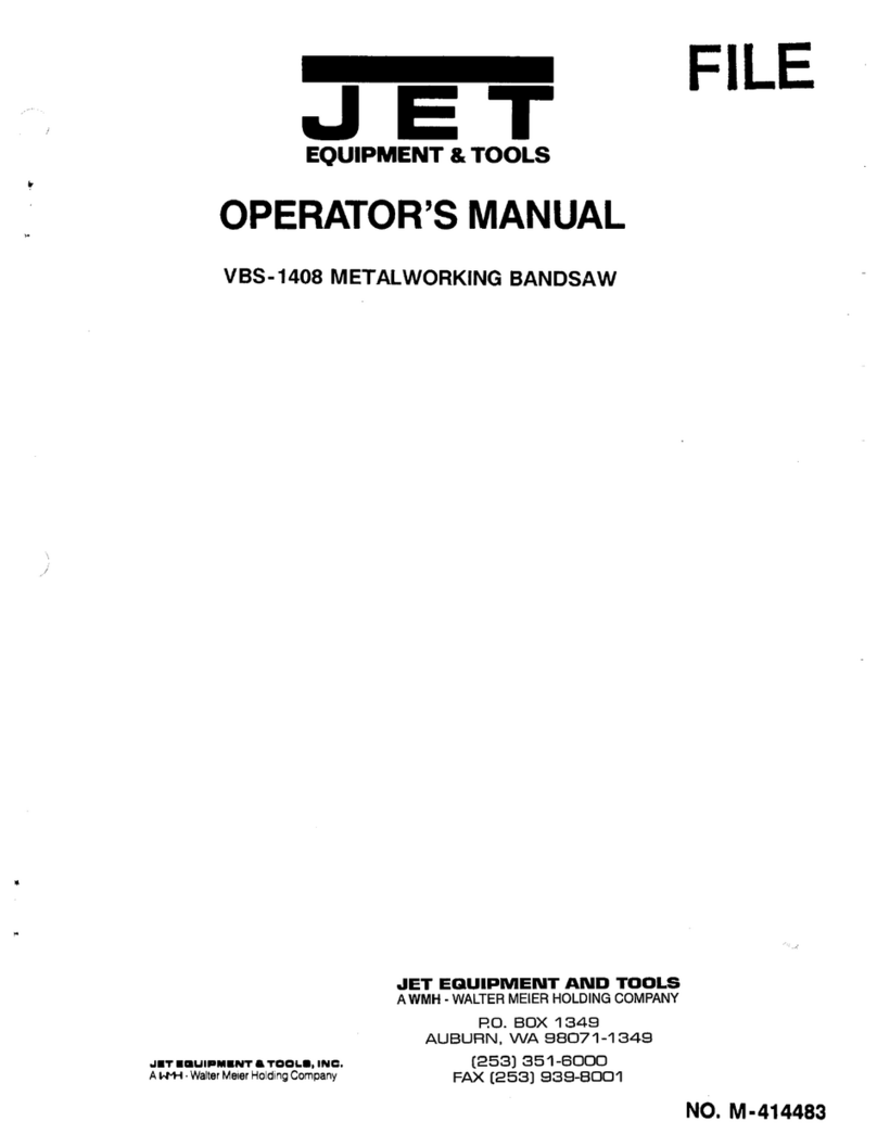 Jet EQUIPMENT & TOOLS VBS-1408 Operator's manual