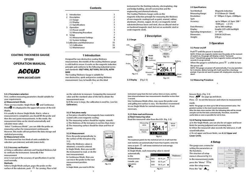Accud CF1250 Operation manual