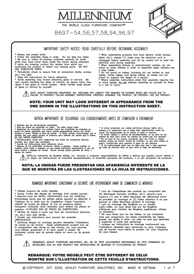 Millenium B697-54 Assembly manual Millenium B697-54 Assembly manual