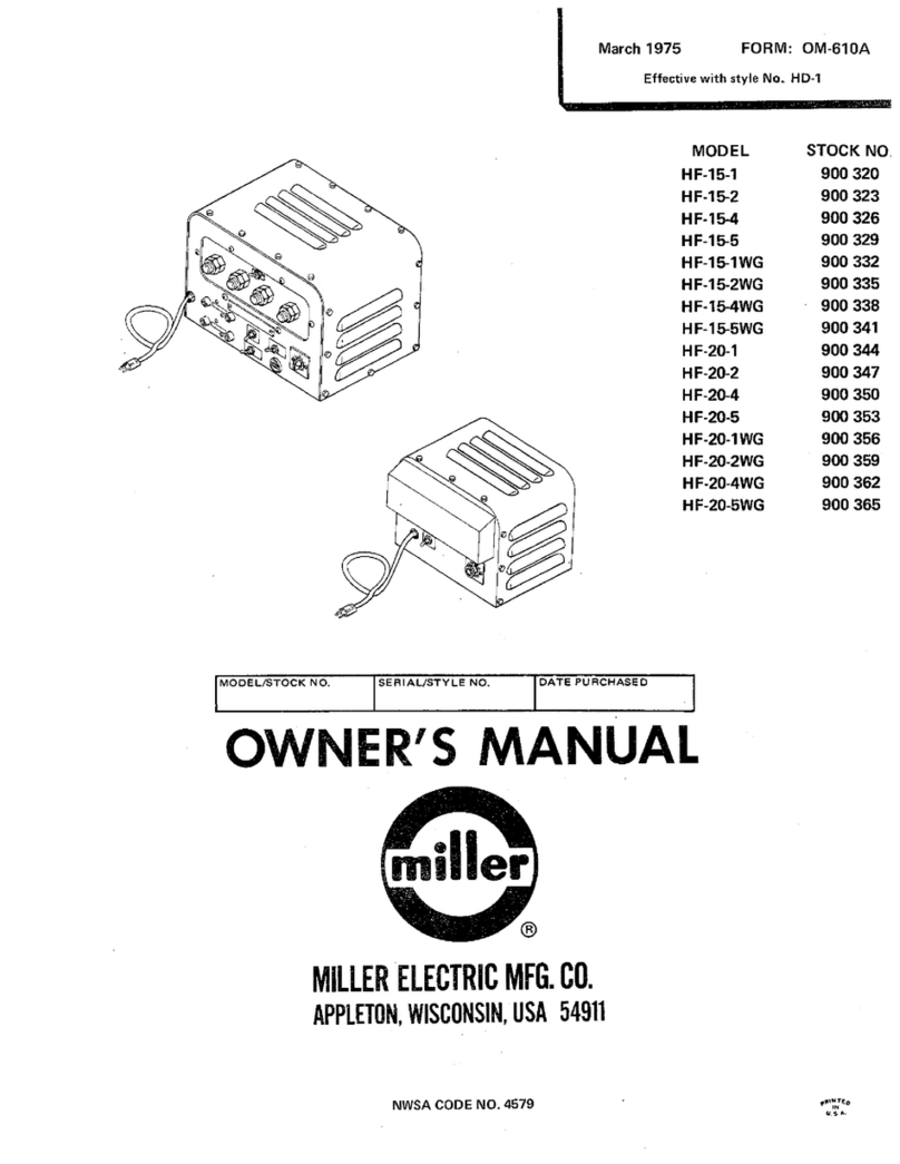 Miller HF-15-1 owner's manual