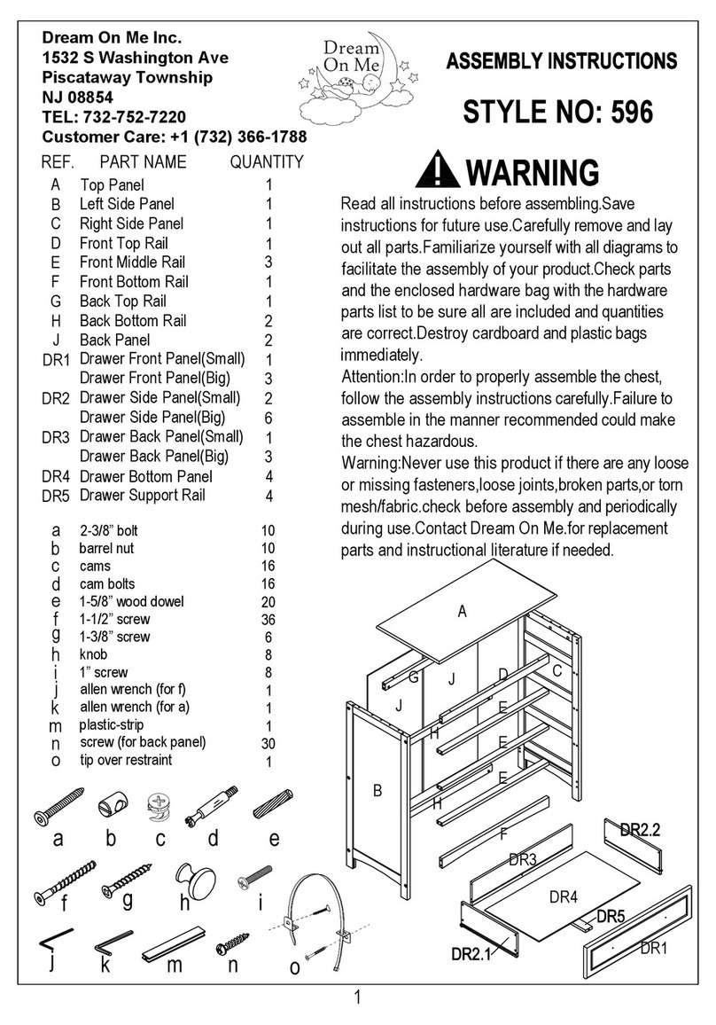 Dream On Me 596 User manual Dream On Me 596 User manual