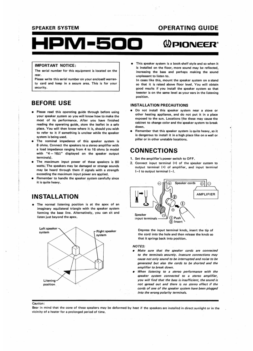 Pioneer HPM-500 operating guide
