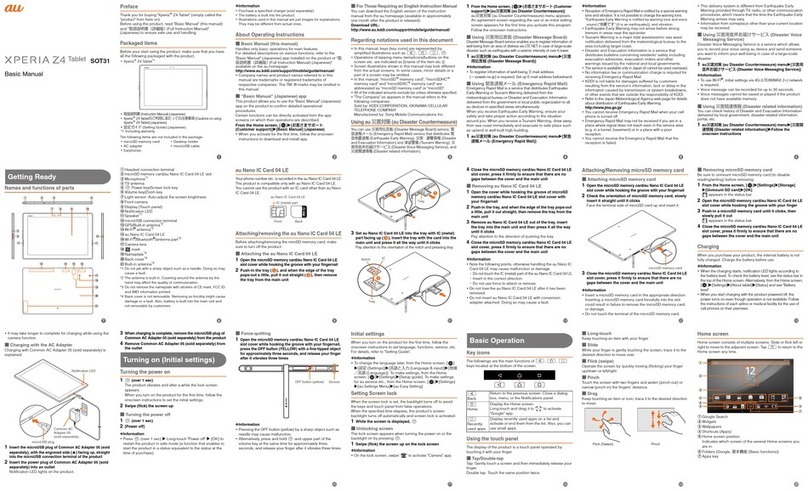 Sony Xperia Z4 Tablet Installation guide Sony Xperia Z4 Tablet Installation guide