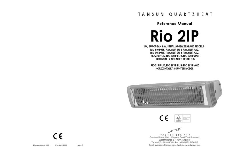 Tansun Quartzheat RIO 210IP EU Reference manual Tansun Quartzheat RIO 210IP EU Reference manual