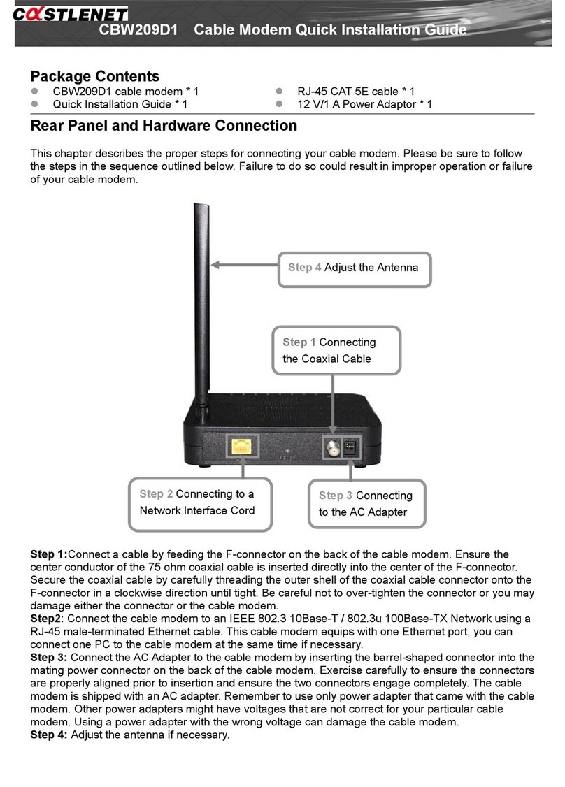 CastleNet CBW209D1 Quick installation guide