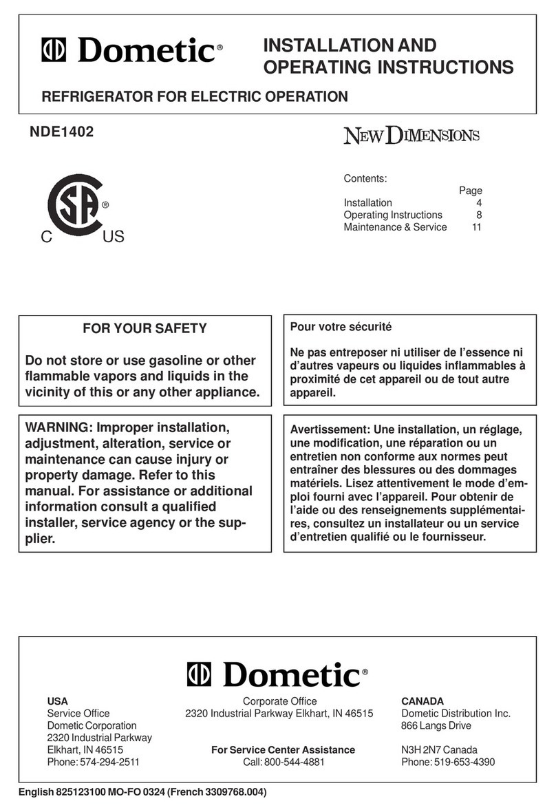 Dometic NDE1402 User manual