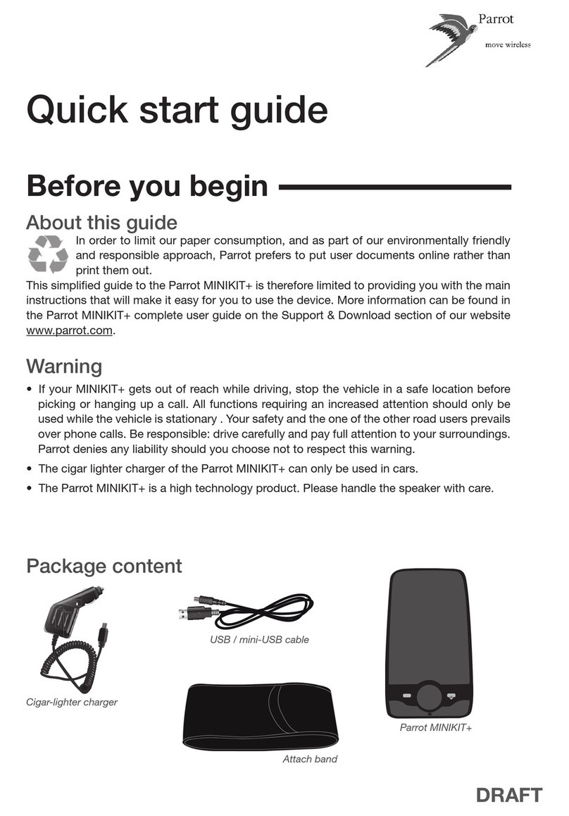 Parrot Minikit+ User manual Parrot Minikit+ User manual