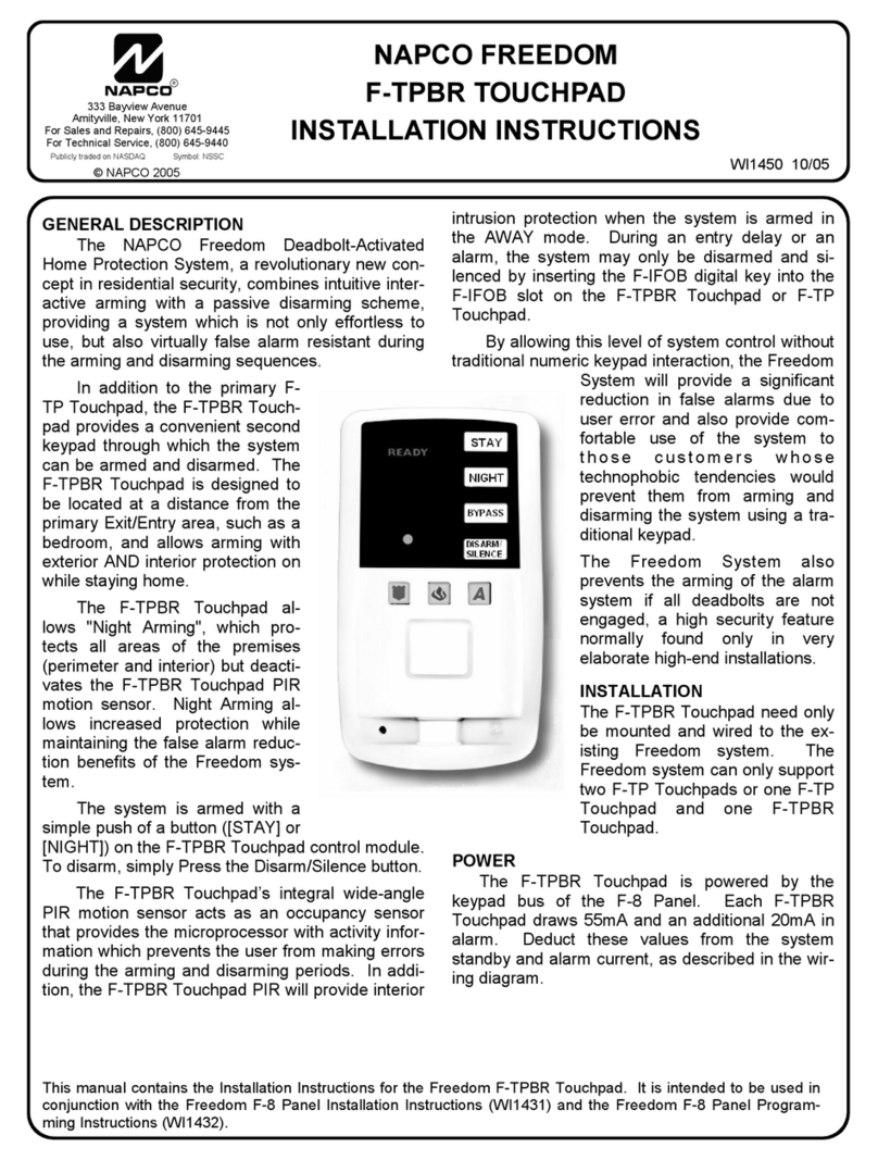 NAPCO F-TPBR installation instructions
