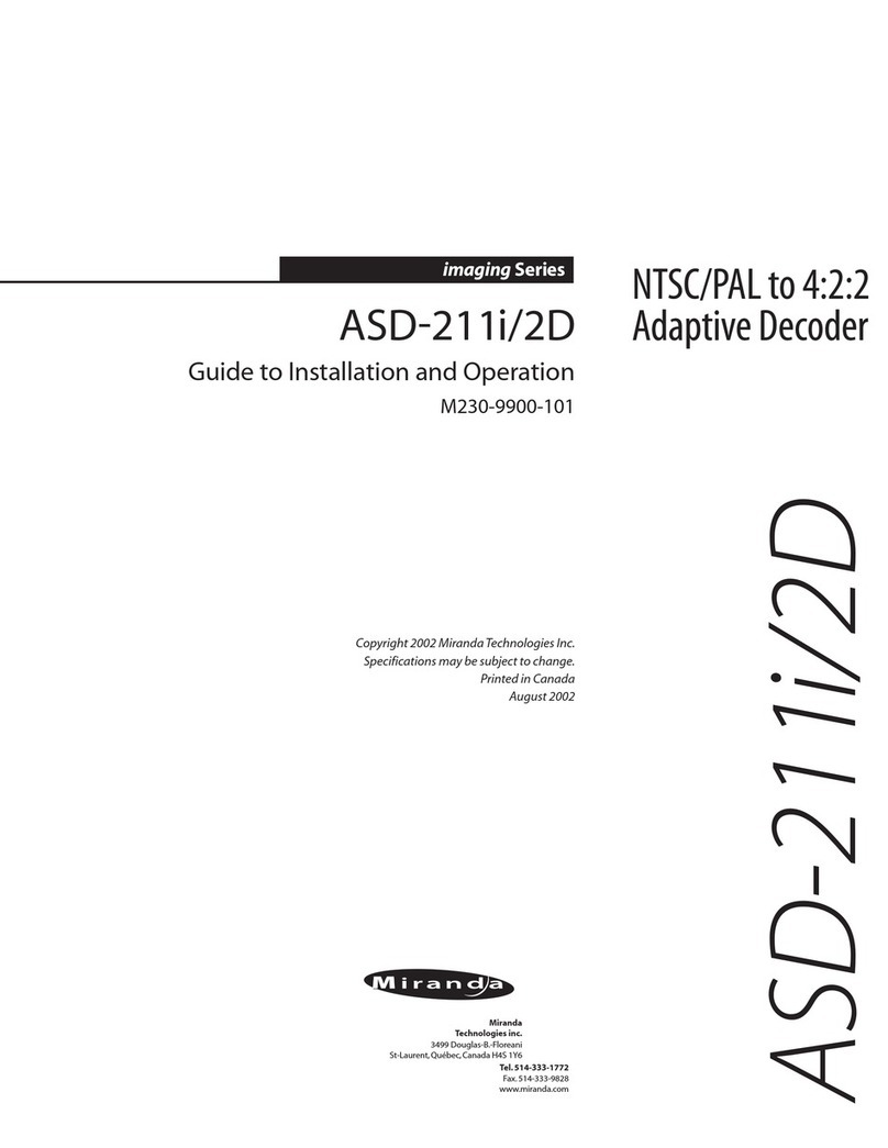 Miranda ASD-211i/2D Guide to installation and operation