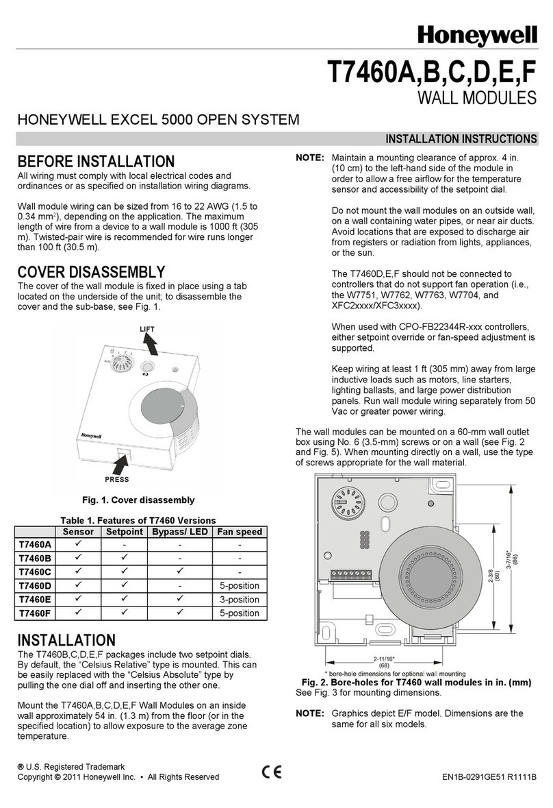 Honeywell T7460A User manual Honeywell T7460A User manual
