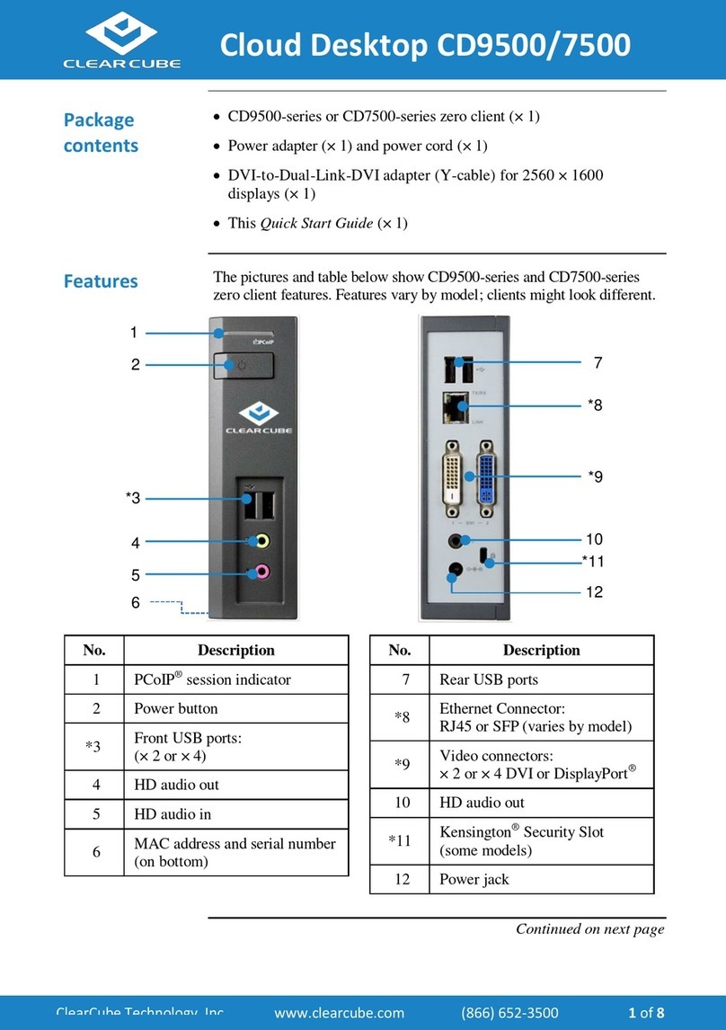 ClearCube Cloud Desktop CD9500 series User manual