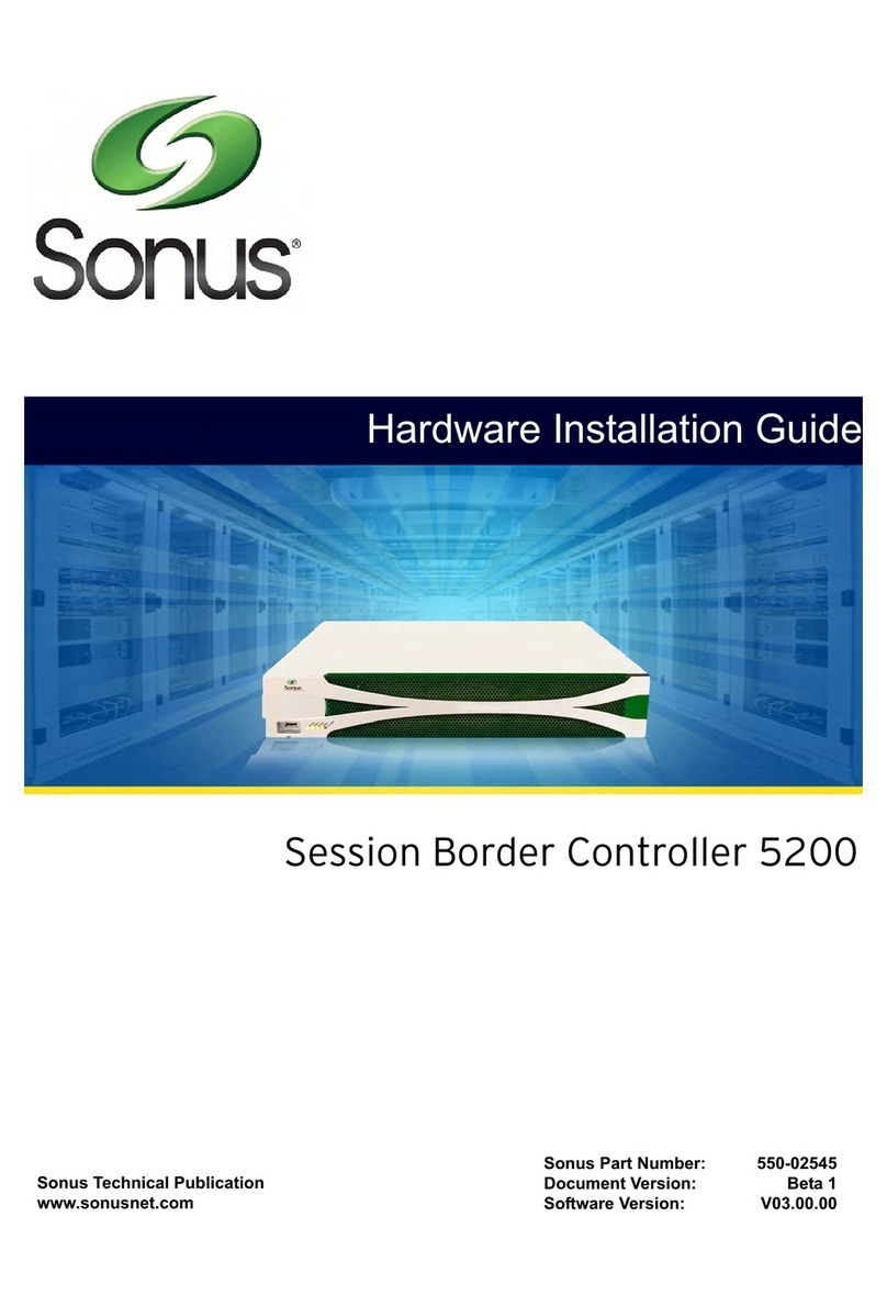 Sonus 5200 Hardware installation guide