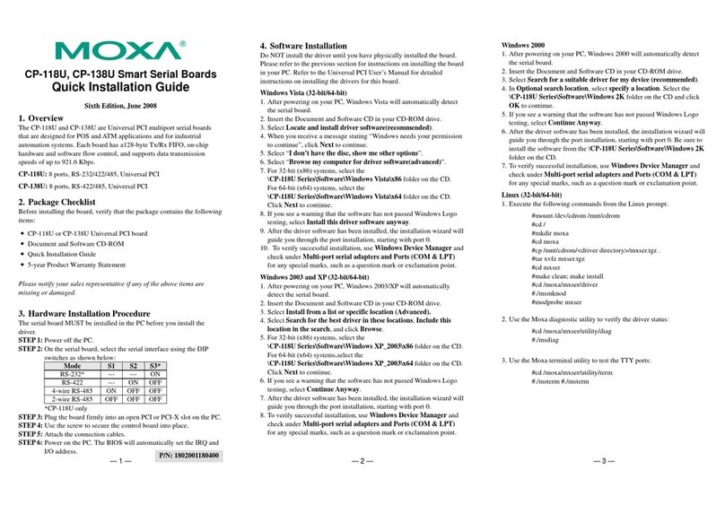 Moxa Technologies CP-138U Series User manual