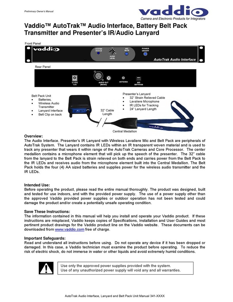 VADDIO AutoTrak owner's manual