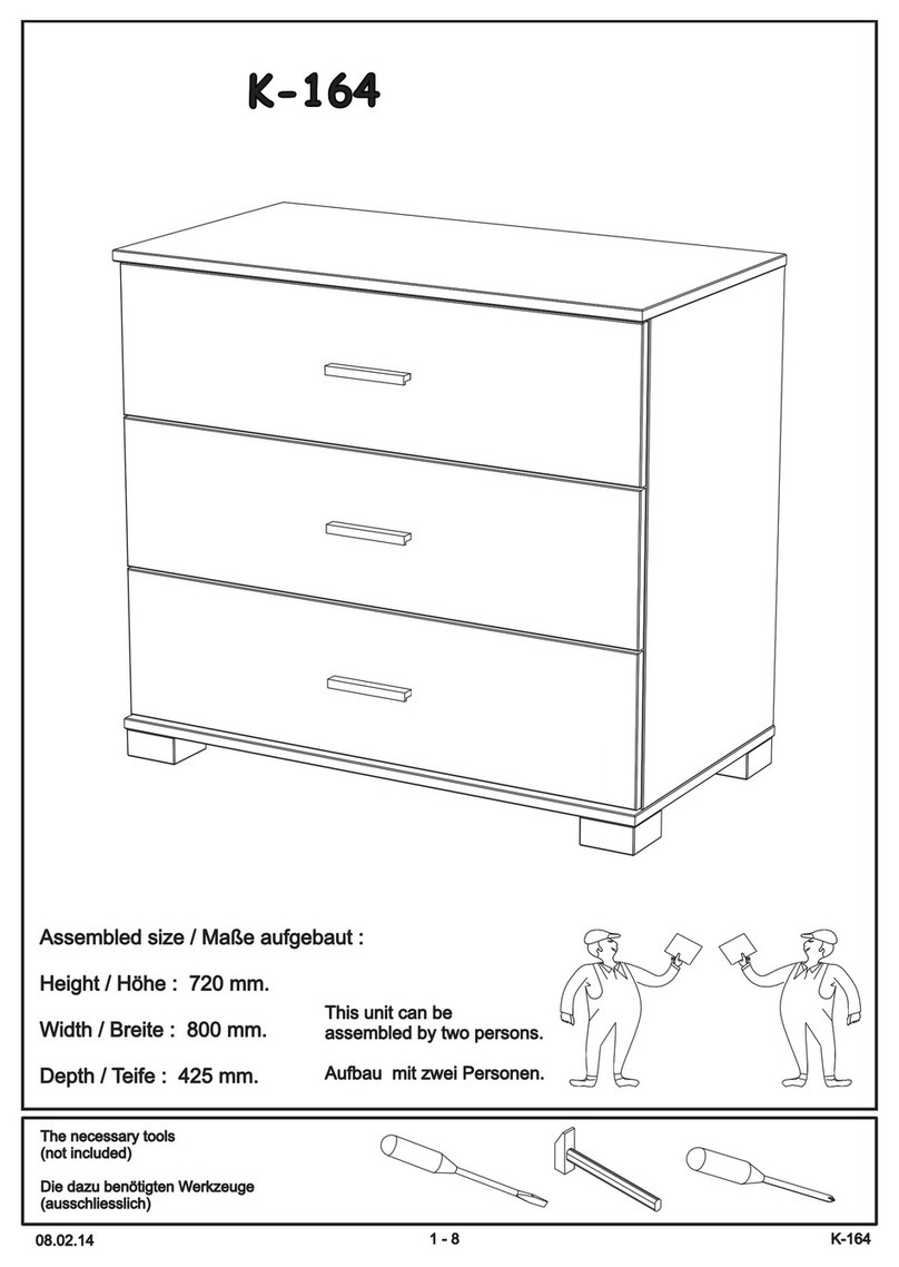 The Home And Office Stores Urban 3 Drawer Chest Assembly manual