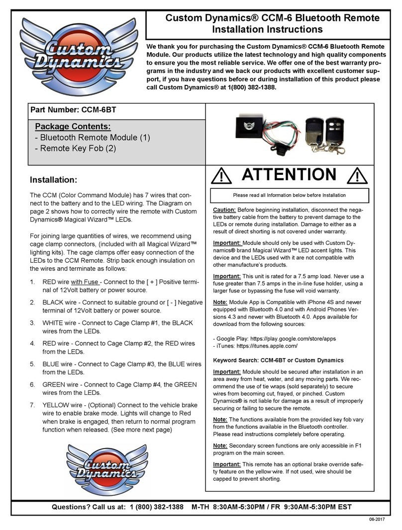 Custom Dynamics CCM-6 installation instructions