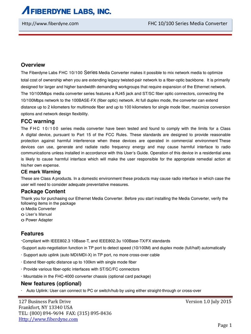 Fiberdyne Labs FHC-1000 manual