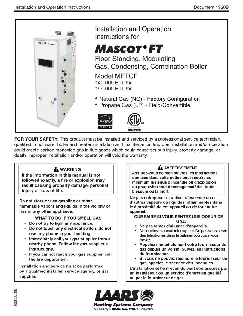 Laars MFTCF140 Installation and operation instructions