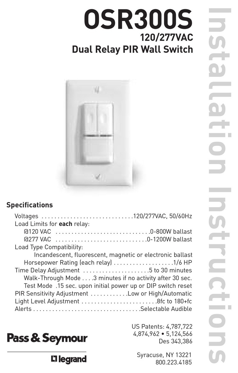 pass & seymour OSR300S installation instructions