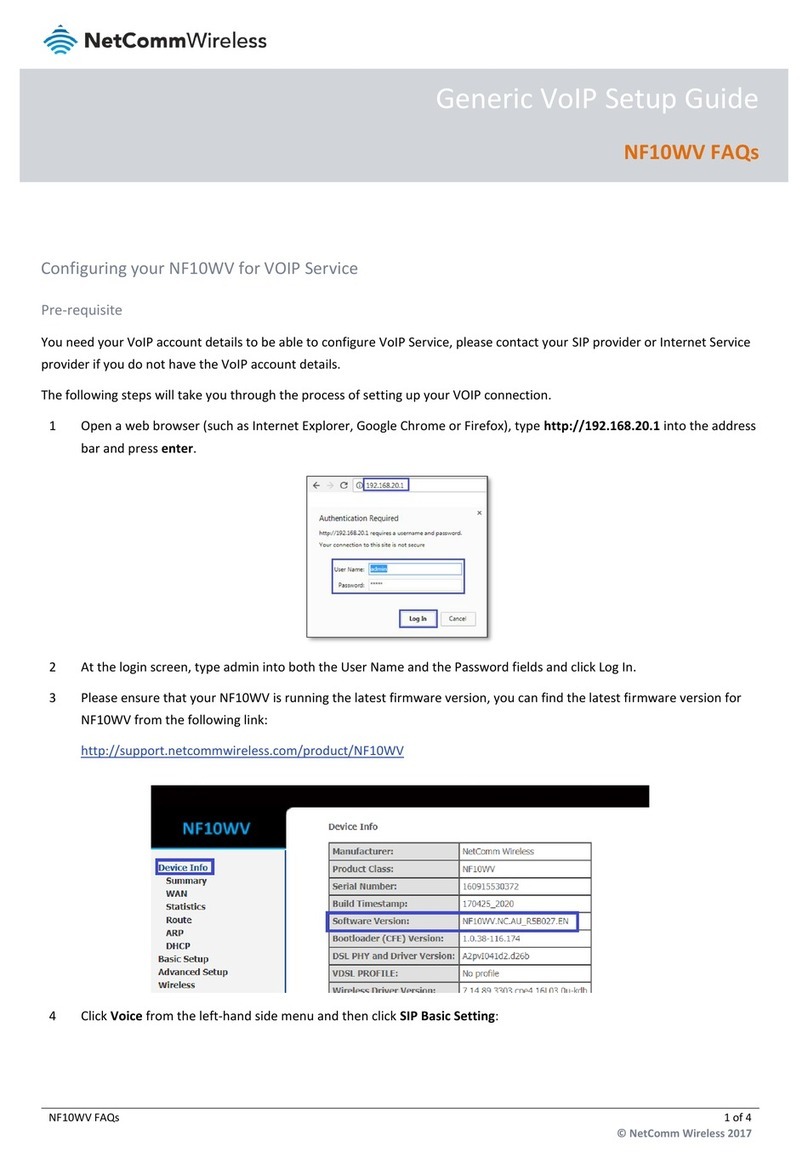 NetComm Wireless NF10WV Setup guide