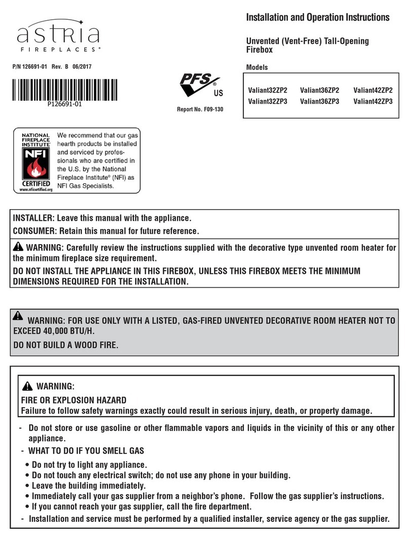 Astria Valiant32ZP2 Installation and operation instructions Astria Valiant32ZP2 Installation and operation instructions