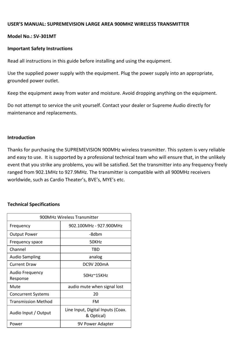 SupremeVision   SV-301MT User manual