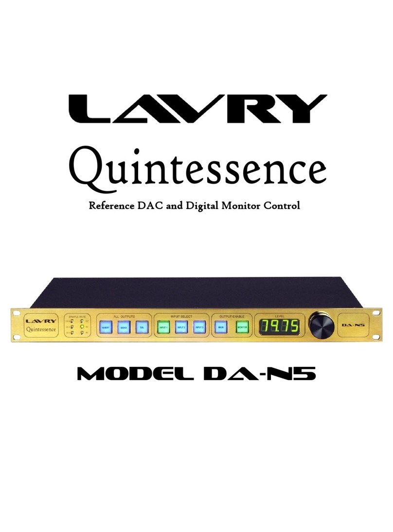 Lavry Quintessence DA-N5 owner's manual